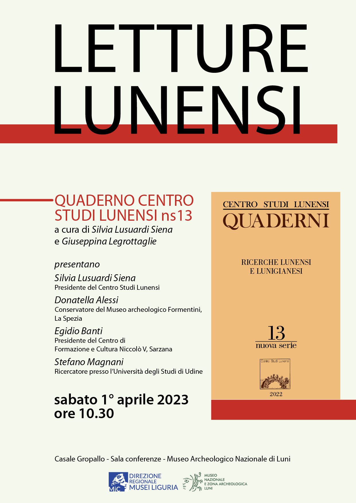 LETTURE LUNENSI - QUADERNO 13 CENTRO STUDI LUNENSI