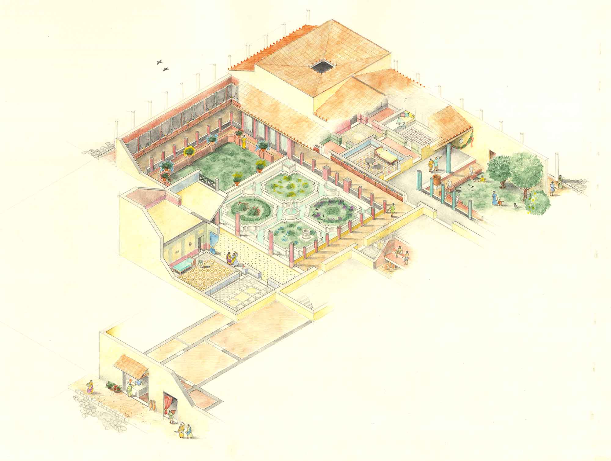 Ricostruzione grafica dell’antica residenza romana